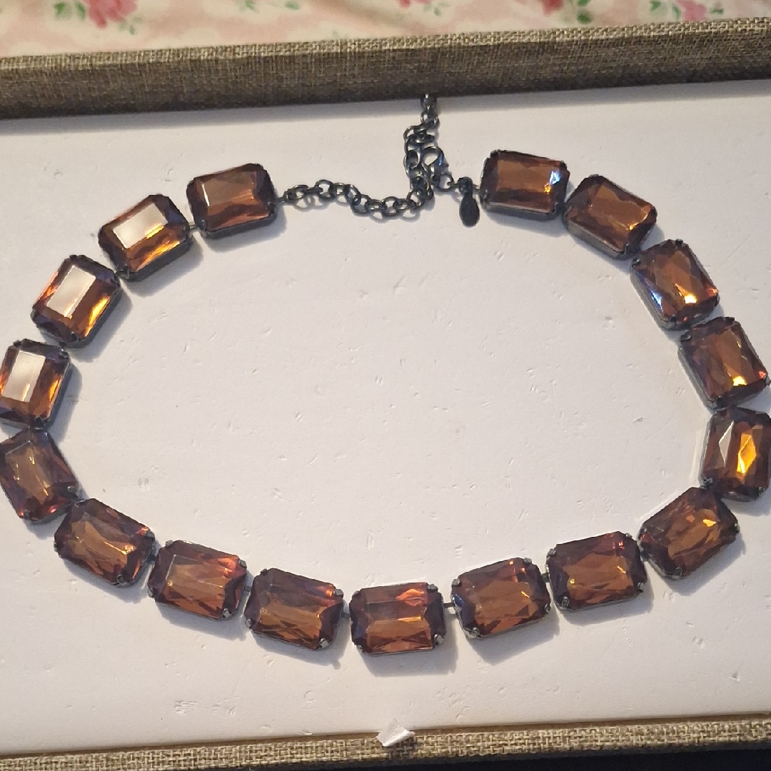 Burnt Cognac Orange Colett Necklace 35$